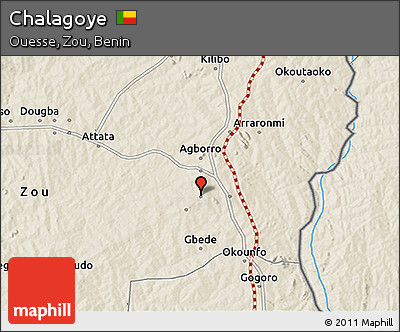 Shaded Relief 3D Map of Chalagoye