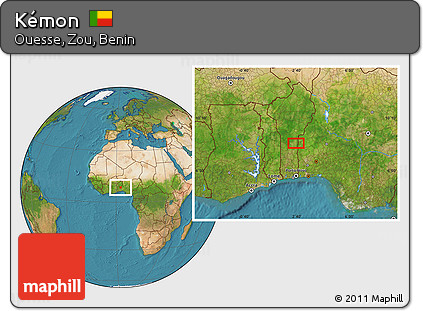 Satellite Location Map of Kémon