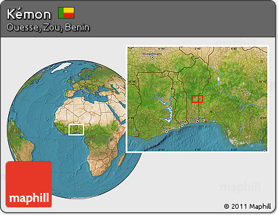 Satellite Location Map of Kémon