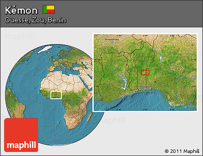 Satellite Location Map of Kémon