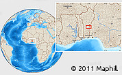 Shaded Relief Location Map of Okpassa