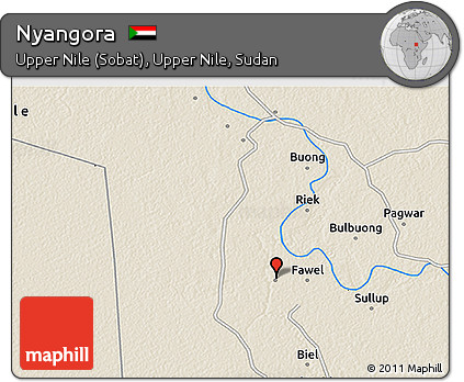 Shaded Relief 3D Map of Nyangora
