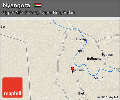 Shaded Relief 3D Map of Nyangora