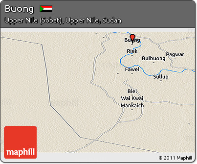 Shaded Relief Panoramic Map of Buong
