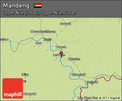 Physical 3D Map of Mandeng