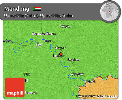 Political 3D Map of Mandeng