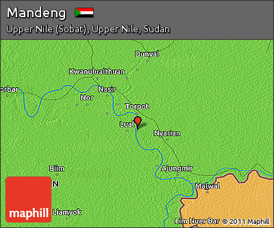 Political 3D Map of Mandeng
