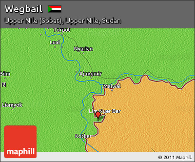 Political 3D Map of Wegbail