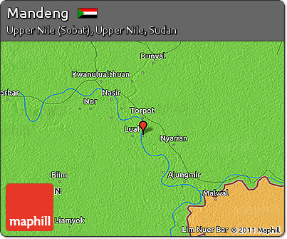 Political 3D Map of Mandeng