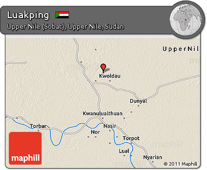 Shaded Relief 3D Map of Luakping