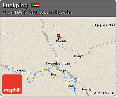 Shaded Relief 3D Map of Luakping