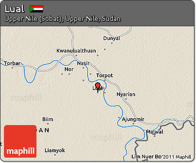 Shaded Relief 3D Map of Lual