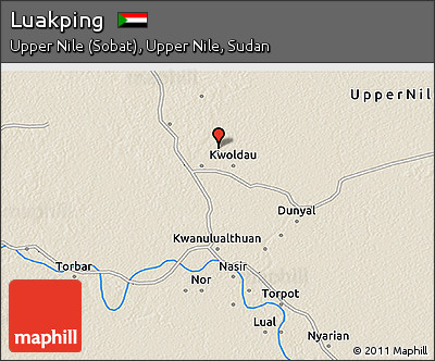 Shaded Relief 3D Map of Luakping