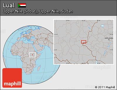 Gray Location Map of Lual