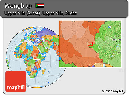 Political Location Map of Wangbop