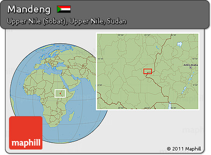 Savanna Style Location Map of Mandeng