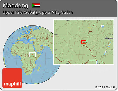 Savanna Style Location Map of Mandeng