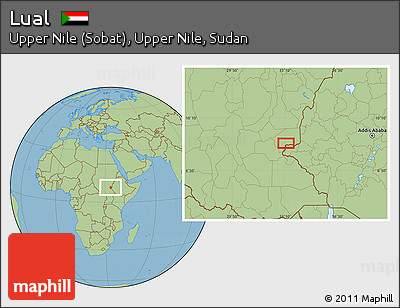 Savanna Style Location Map of Lual