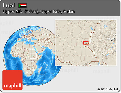 Shaded Relief Location Map of Lual