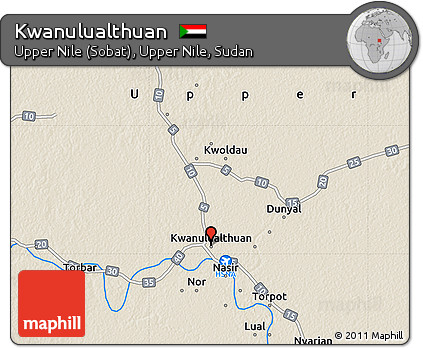 Shaded Relief Map of Kwanulualthuan