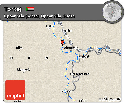 Shaded Relief Map of Torkej