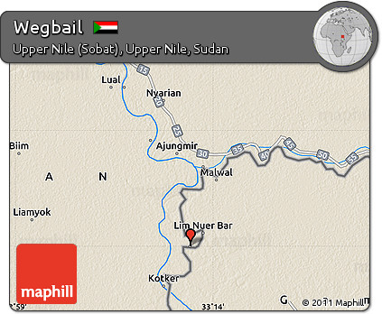 Shaded Relief Map of Wegbail