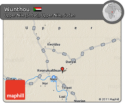 Shaded Relief Map of Wunthou