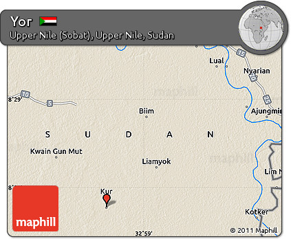 Shaded Relief Map of Yor