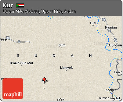 Shaded Relief Map of Kur