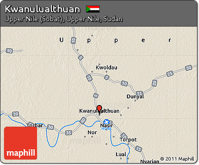 Shaded Relief Map of Kwanulualthuan
