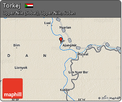 Shaded Relief Map of Torkej