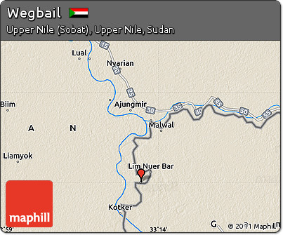Shaded Relief Map of Wegbail