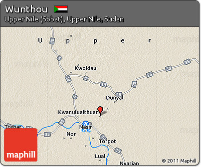 Shaded Relief Map of Wunthou