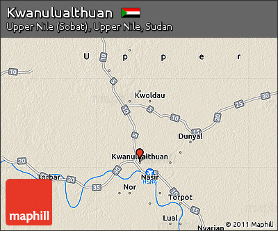 Shaded Relief Map of Kwanulualthuan