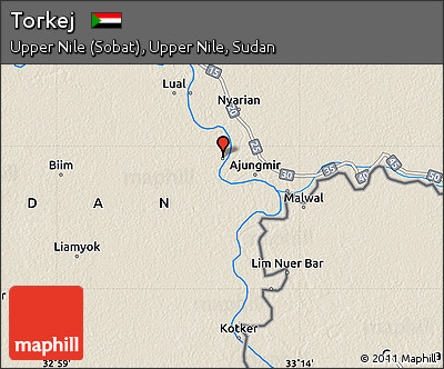 Shaded Relief Map of Torkej