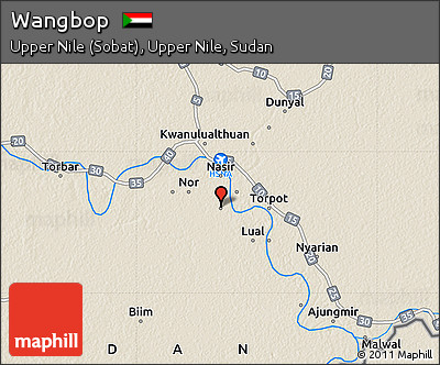 Shaded Relief Map of Wangbop