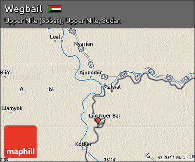 Shaded Relief Map of Wegbail