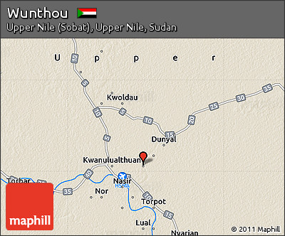 Shaded Relief Map of Wunthou