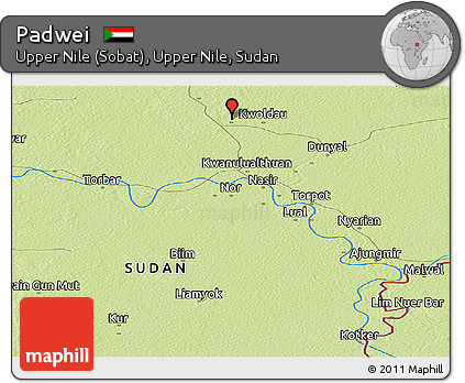 Physical Panoramic Map of Padwei