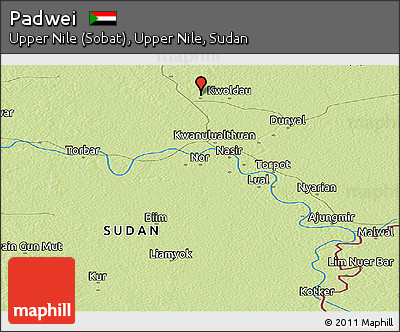 Physical Panoramic Map of Padwei