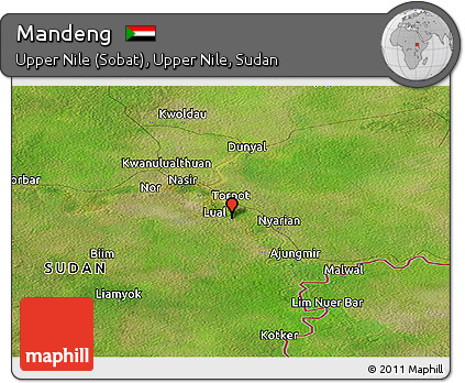 Satellite Panoramic Map of Mandeng
