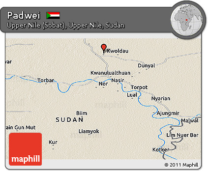 Shaded Relief Panoramic Map of Padwei