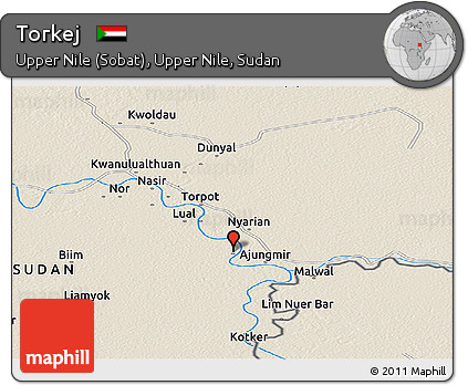 Shaded Relief Panoramic Map of Torkej