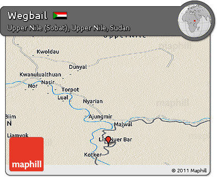 Shaded Relief Panoramic Map of Wegbail