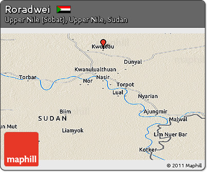 Shaded Relief Panoramic Map of Roradwei