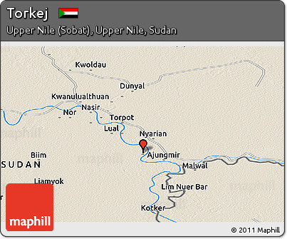 Shaded Relief Panoramic Map of Torkej