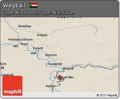 Shaded Relief Panoramic Map of Wegbail