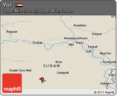 Shaded Relief Panoramic Map of Yor