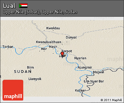 Shaded Relief Panoramic Map of Lual