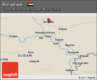 Shaded Relief Panoramic Map of Roradwei
